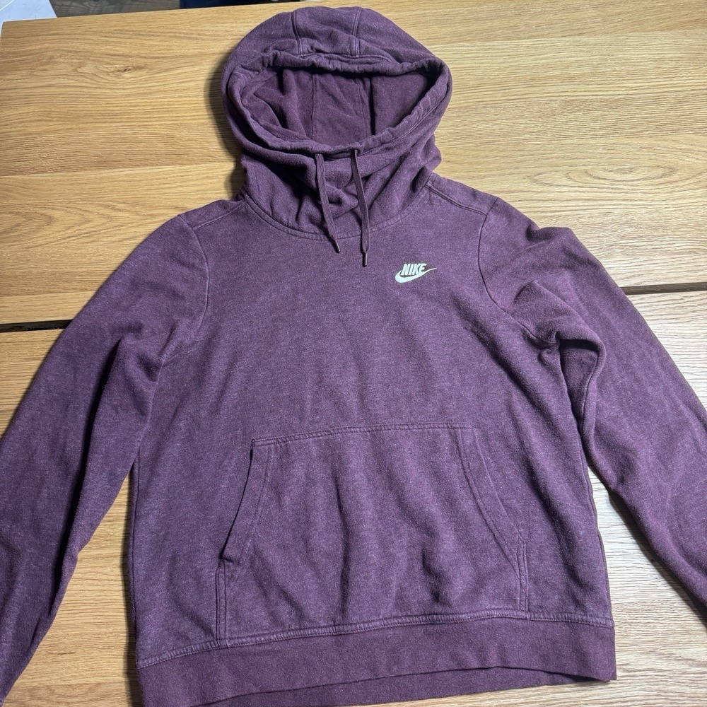 Women's Purple Wine Colored Large Neck Nike Hoodie - Size Small Athletic Wear